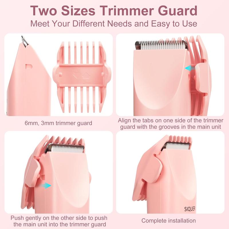 Christmas Electric Bikini Trimmer for Women, 2 in 1 Rechargeable Body & Face Hair Removal Kit, Waterproof Wet & Dry Women's Electric Shaver & Epilator – Viral Electric Razors for Bikini, Face, Legs, Perfect Holiday Gift, Fall Essential
