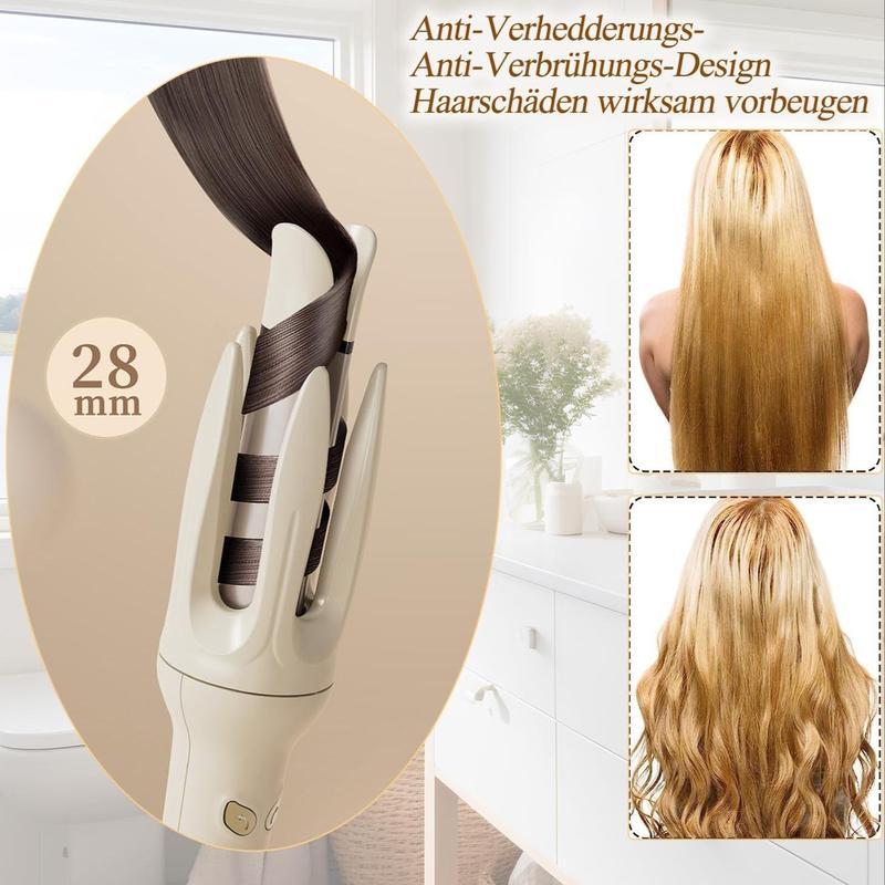 Automatic Hair Curling Iron Electric Heated 28mm Hair Curler,4 Heat Levels Comfort Rotating Professional Long-lasting Big Wave Hair Styling Tool