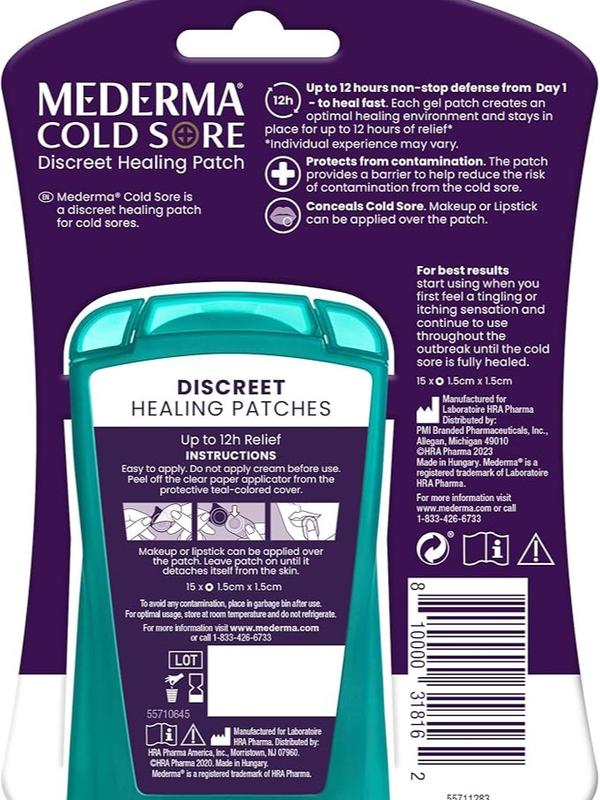 Mederma Fever Blister Discreet Healing Patch - A Patch That Protects and Conceals Cold Sores - 15 Count