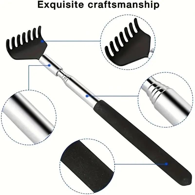 Retractable Back Scratcher, 2pcs set Stainless Steel Back Massage Tool, Back Scratcher Extendable, Household Massage Tool