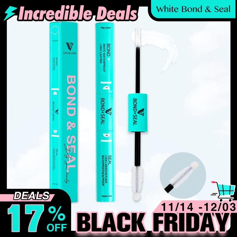 VAVALASH Upgraded Lash Bond&Seal Cluster Lash Glue Individual Lashes Glue for DIY Lash Extensions Long Retention Strong Hold Free-Latex Waterproof Lash Bond for Lash Clusters(5ml+5ml) Eyelashes Makeup Cosmetic Eyelash Extensions