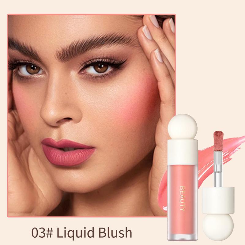 3 Colors Liquid Highlighter Blush Contour Set, Natural Matte Face Blush Bronzer, Natural Glossy Liquid Illuminator for Face and Body, Lightweight Blendable Silky Smooth Texture