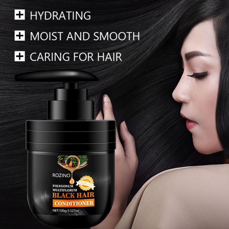 100g Pressed Jar Black Hair Conditioner for Purify Scalp, Polygonum Multiflorum Extracts Hair Care Product for Strengthen Hair & Nourishing Hair Follicles, Hair Conditioner for Women & Men