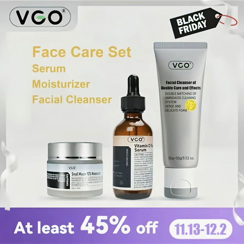 VGO-Vitamin C Serum Moisturizer  and Facial Cleanser Set Cleansing Moisturizing Suitable for sensitive skin-Live Skincare Radiance Hydrating