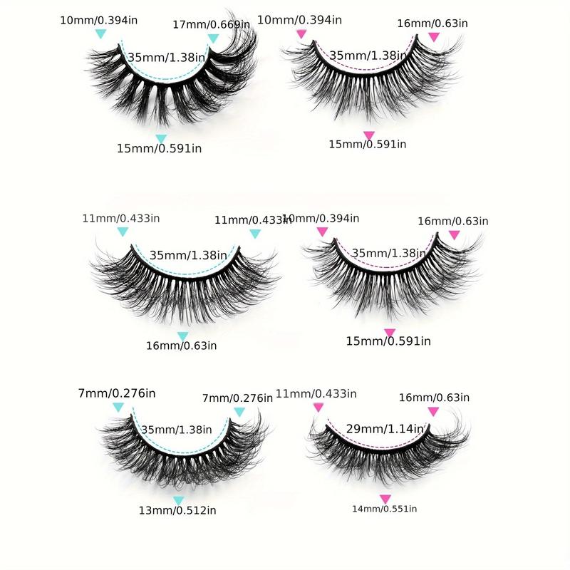 Mixed Fluffy Curly Fake Eyelashes (48 Pairs), Eye-catching Thick 5D Wispy Strip False Eyelashes, Eyelashes Extensions Suitable for Work, Dating, Queuing, Stage, and Multiple Occasions