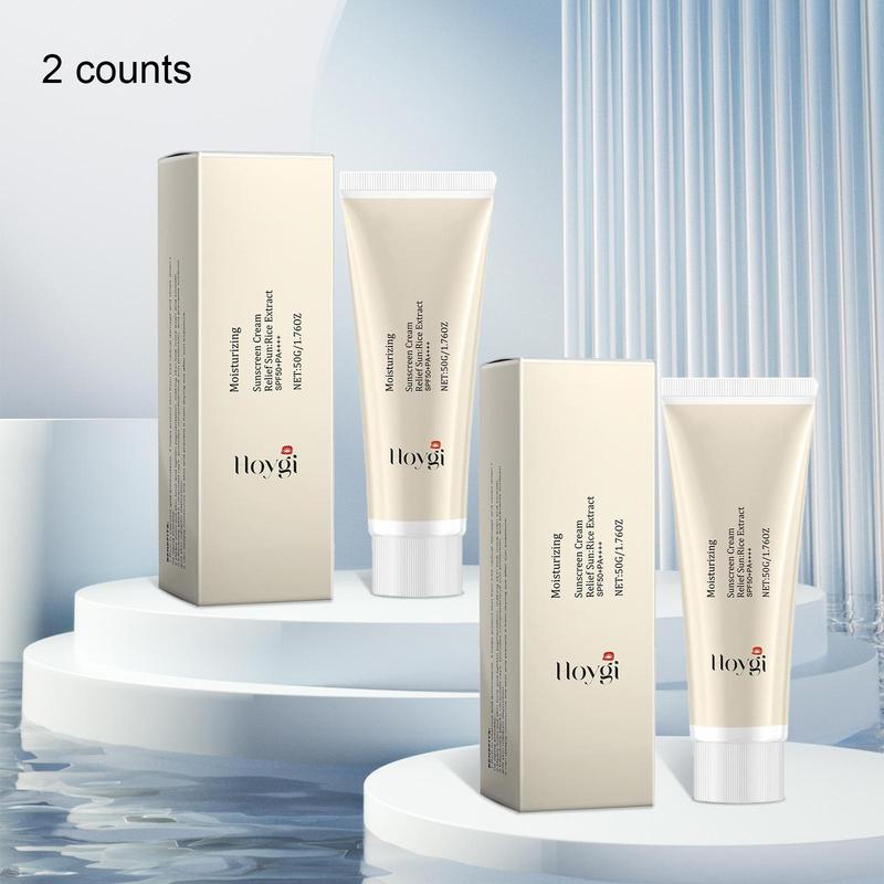 Moisturizing Sunscreen Cream, 2 Counts set Refreshing Sun Care Cream, Sun Blocking Cream, Outdoor Sunscreen Lotion for Women & Men, Christmas Gift