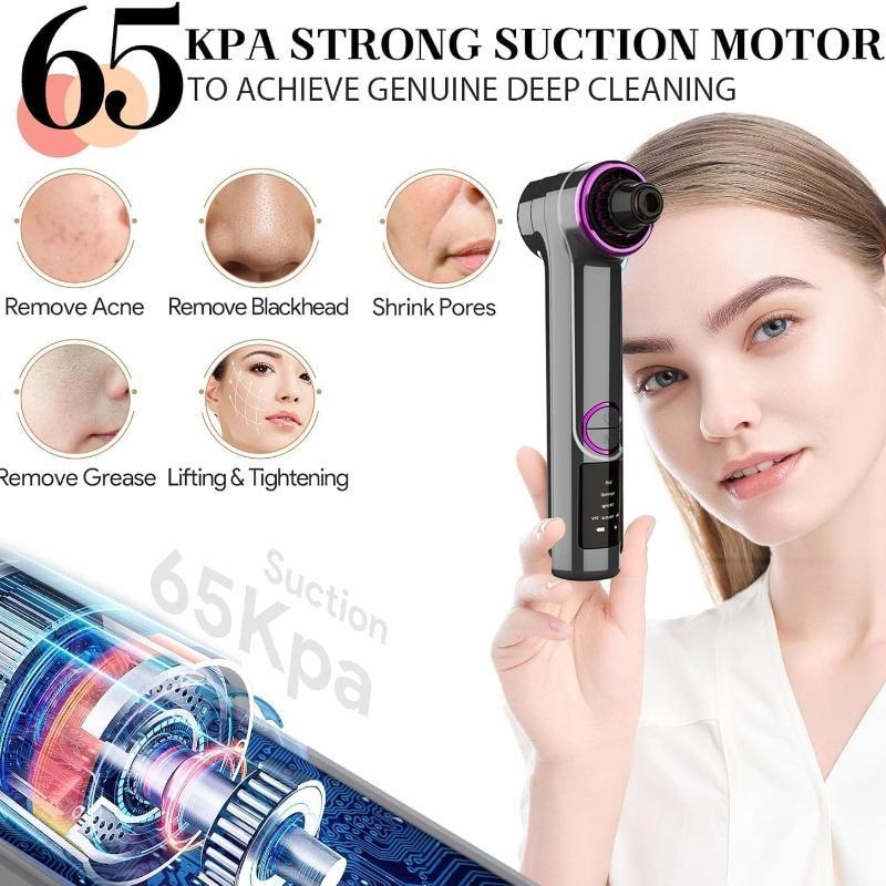 Electric Facial Pore Cleaner, 1 Set 2 in 1 Blackhead Vacuum Extractor, Professional Pore Extractor Acne White Heads Removal Tool for Women & Men