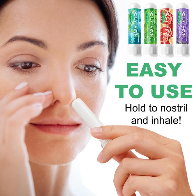 Natural Plant Essential Oil Nasal Stick, 4 Counts set Refreshing Nasal Stick, Nasal Congestion Relief Stick, Work Study Efficiency Enhancer