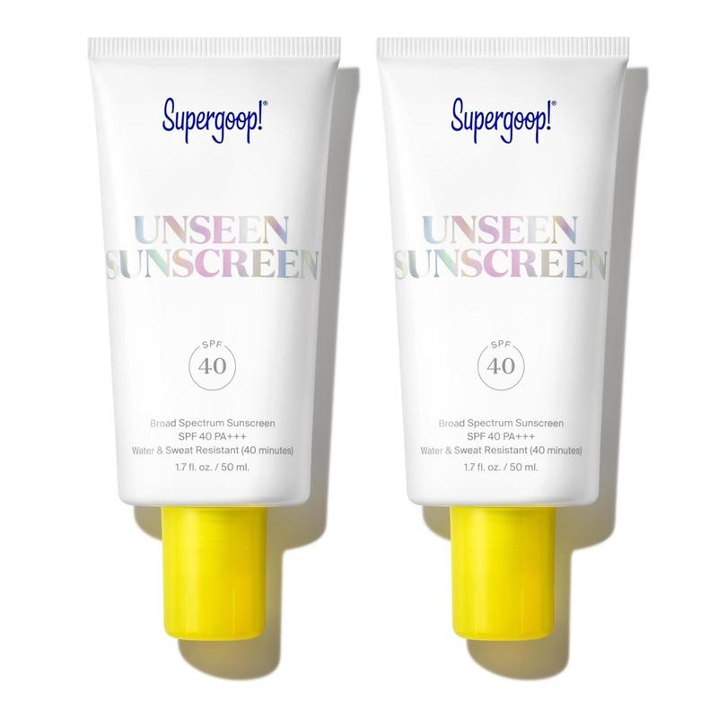 2PACK Supergoop Front Protective Creaming Travel Ultra Light & Invisible SPF Sunscreen Body Lotion Outdoor Sun Protection Sweat & Water Resistant Doesn't Sting Eyes Broad Spectrum 1.7 oz 50ml