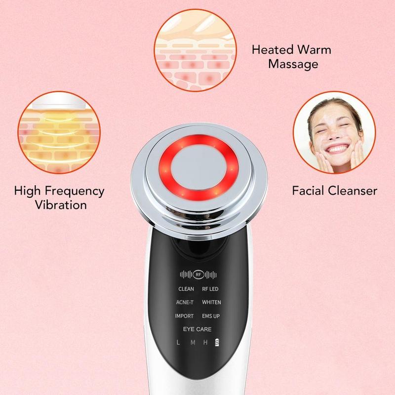 7 in 1 Radiofrequency Nano Light Facial Massager, Microcurrent Lift, Vibrating Facial Skin Rejuvenation Skin Care Beauty Tool
