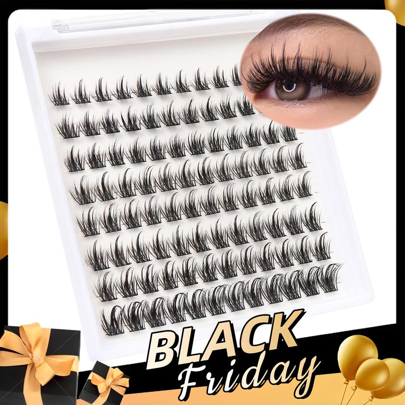 DIY Eyelash Extensions Kit, 96pcs Lash Clusters, Wispy False Eyelashes, C D Curl Individual Lash Extensions, 8-16mm Mega Fluffy Eyelash Clusters for Summer Back To School Gifts, Christmas Gift