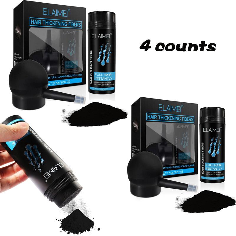 Hair Thickening Fibers with Nozzle Set, Fuller Looking Hair, Natural Hair Thickening Powder, Professional Hair Styling Powder for Men & Women