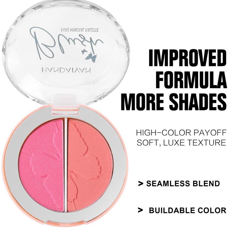 Long Lasting Blush Palette, 1 Box Highlighter & Contour Palette, Waterproof Shimmer & Matte Blush Palette, Daily and Travel Makeup Accessories, Christmas Gift