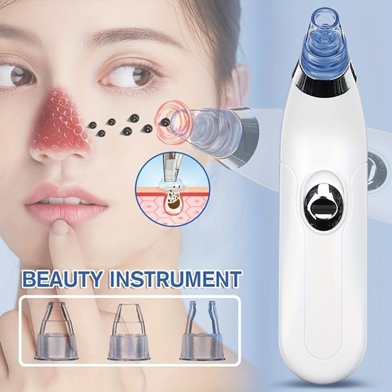 Hot-selling new blackhead remover pore vacuum, with 4 suction heads, 3 suction strengths, USB rechargeable, a facial acne extraction tool.
