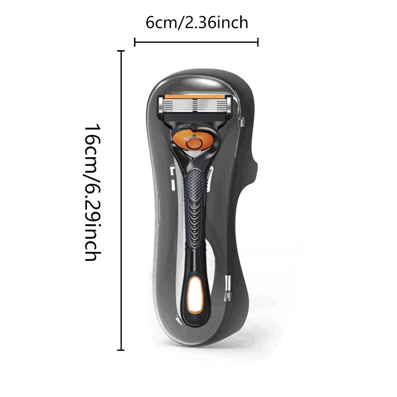 Manual Razor Set, 1 Count Handle & Replacement Heads, Washable Anti-slip Handle Razor, Safety Razor for Men, Men's Care Tool, Christmas Gift