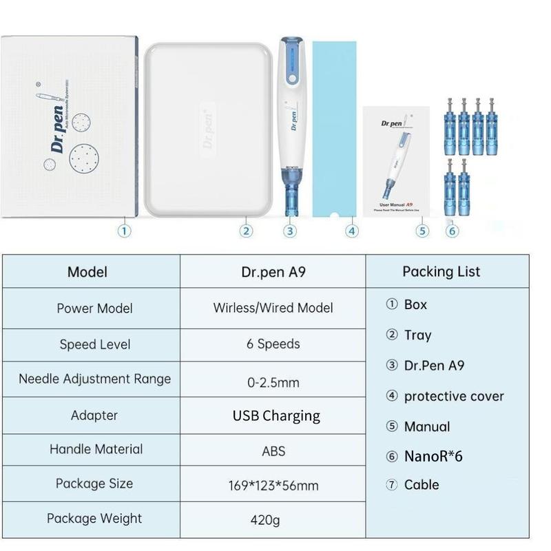 Wireless Micro Needling Pen, 1 Box Electric Facial Beauty Pen, Professional Facial Skin Care Tool for Women & Men