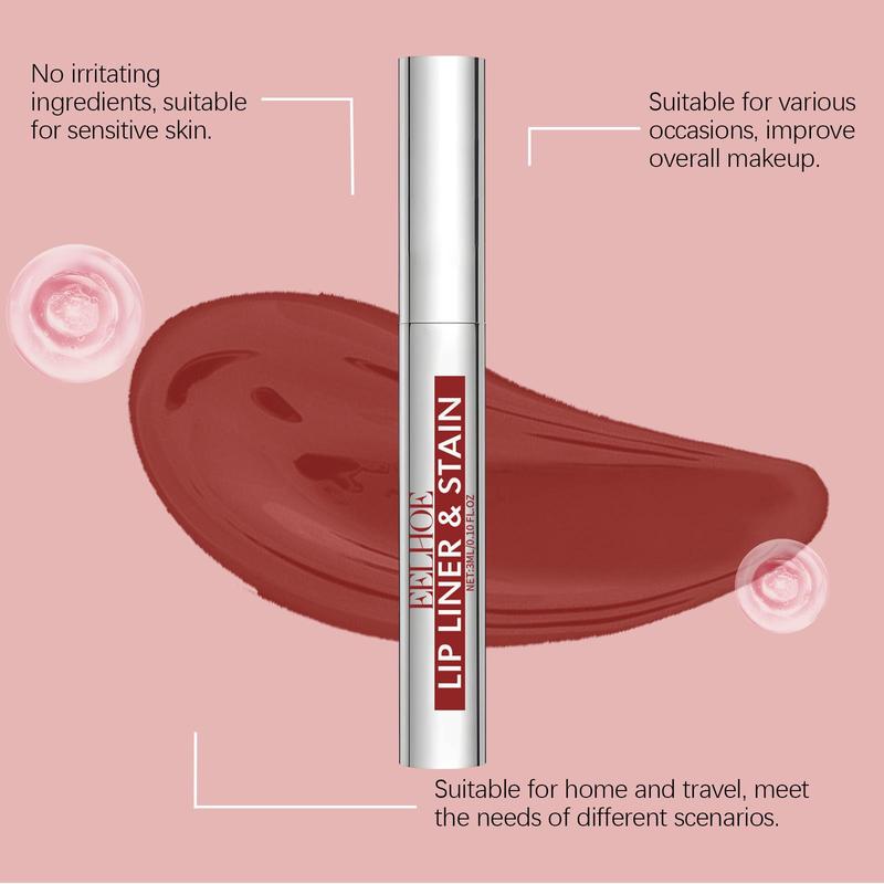 Peel Off Lip Liner, 3 Counts set Waterproof Long Lasting Lip Liner, Easy Coloring Lip Liner Pen, Suitable for All Occasions Lip Makeup, Christmas Gift