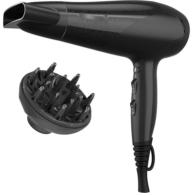 Damage Protection Hair Dryer with Ceramic + Ionic + Tourmaline Technology, Black, 3 Piece Set