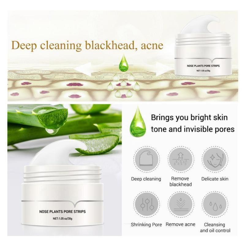 Blackhead & Whitehead Removal Peel-Off Mask with 60 Strips – Deep-Cleansing Pore Purifying Mask for Nose & Face (1.05oz 30g) nose  strips Skincare Comfort