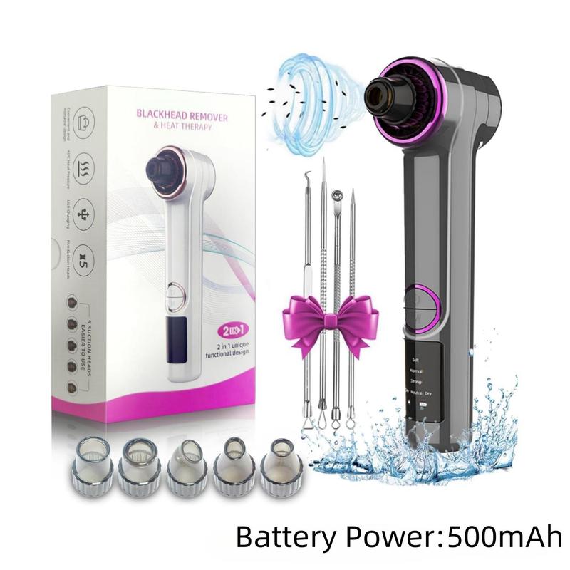 Electric Facial Pore Cleaner, 1 Set 2 in 1 Blackhead Vacuum Extractor, Professional Pore Extractor Acne White Heads Removal Tool for Women & Men