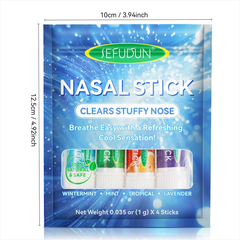Nasal Stick, 4 Counts bag Refreshing Nasal Suction Stick, Quick Refreshment, Easy To Carry, Prevents Sleep, and Breathes Fresh Air