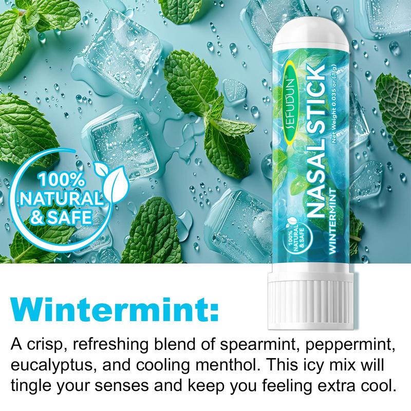 Natural Plant Essential Oil Nasal Stick, 4 Counts set Refreshing Nasal Stick, Nasal Congestion Relief Stick, Work Study Efficiency Enhancer