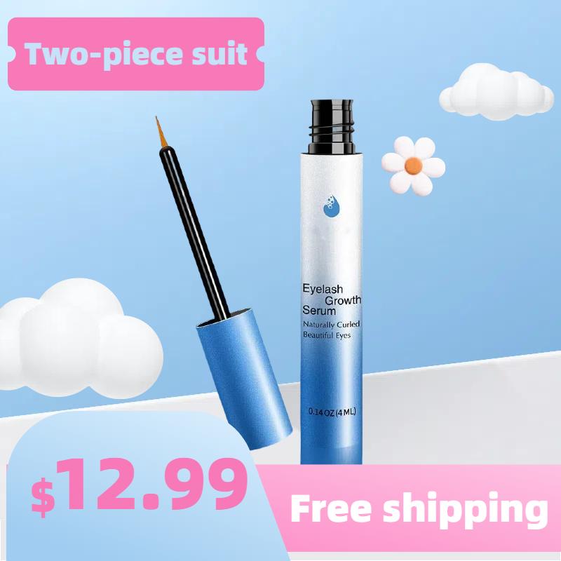2-piece set,fuller and longer eyelashes,  eyelash growth serum and eyebrow enhancer for thicker, 4ML makeup mascara for daily nourishment, longer