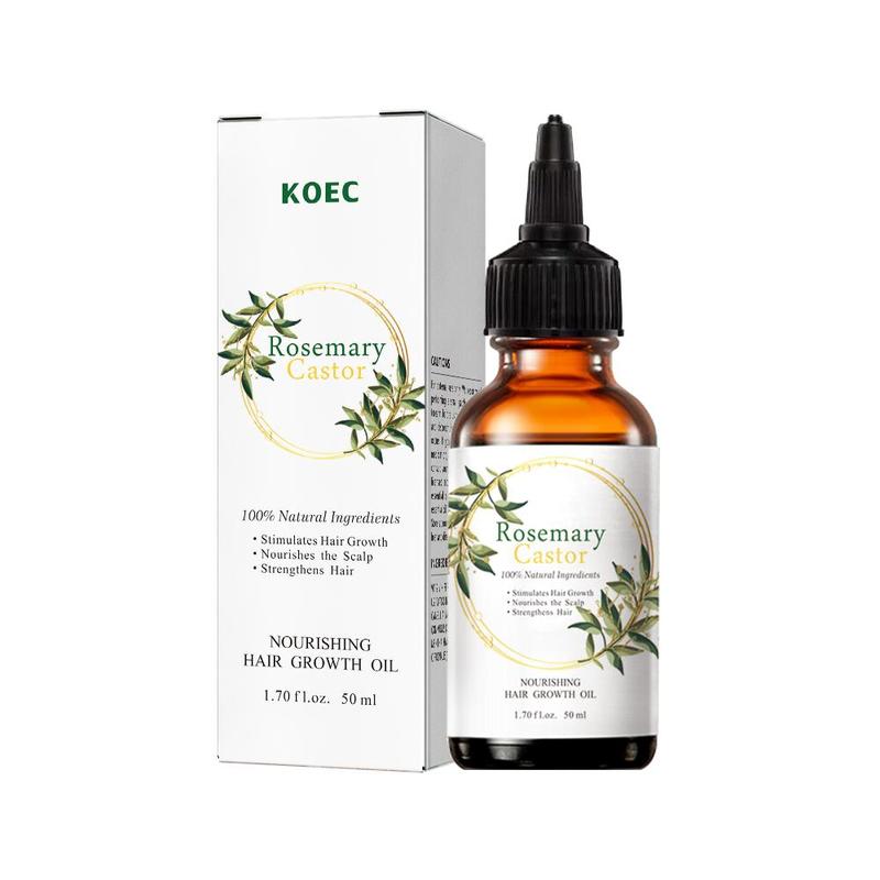 Rosemary & Castor Nourishing Hair Oil, 1 2 Boxes Strengthening & Smoothing Scalp Care Oil, Hair Care & Styling Product for Men & Women, Hair Oil for Daily Use