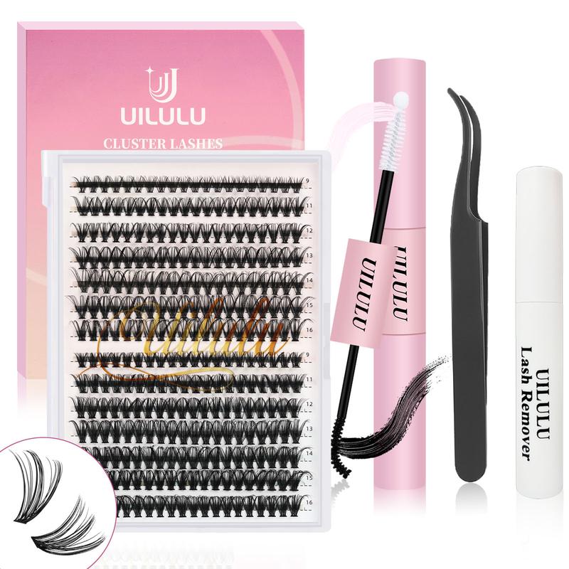 UILULU DIY  Extension Kit Individual  Cluster D Curl Eyelash Set (0.07D-9-16MM Kit）