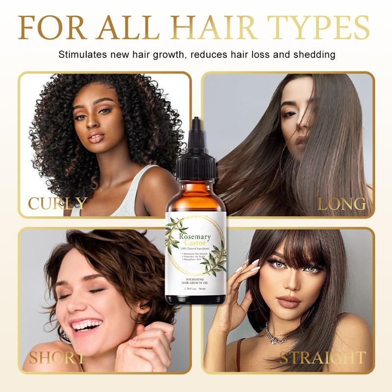 Rosemary & Castor Nourishing Hair Oil, 1 2 Boxes Strengthening & Smoothing Scalp Care Oil, Hair Care & Styling Product for Men & Women, Hair Oil for Daily Use