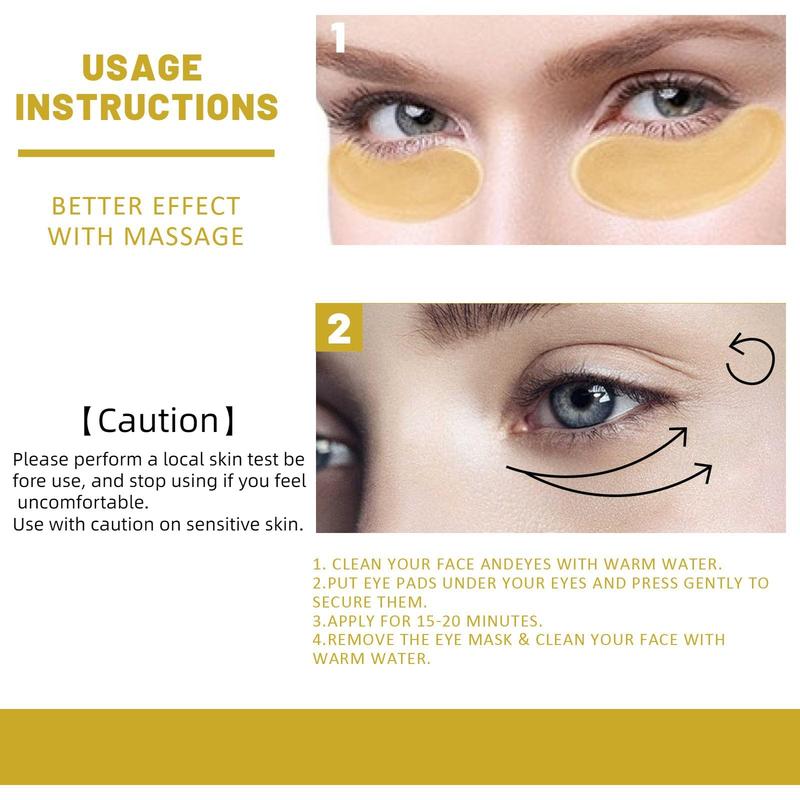 24k Gold Comfort Under Eye Patch, Skincare Moisturizing Eye Mask for Soothing Dry Skin, Hydrating Personal Eye Skin Care Supplies for Daily Use, Summer Skin Care Products Gold Under