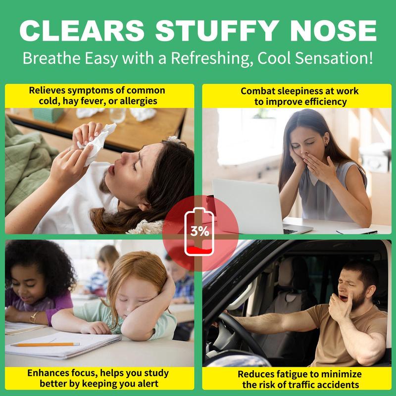 Natural Plant Essential Oil Nasal Stick, 4 Counts set Refreshing Nasal Stick, Nasal Congestion Relief Stick, Work Study Efficiency Enhancer