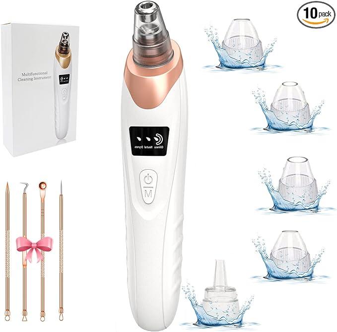 2024 Newest Blackhead Remover Pore Vacuum,Facial Pore Cleaner-5 Suction Power,5 Probes,USB Rechargeable Blackhead Vacuum Kit Electric Acne Extractor Tool nose vacuum electric acne