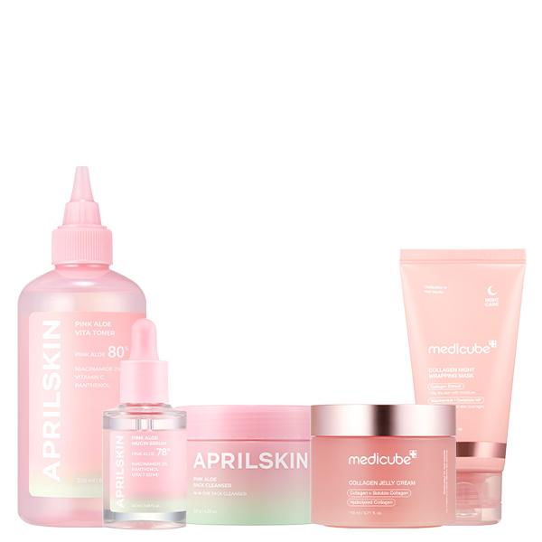 [APRILSKIN x medicube] TikTok Glow-Getter Pink Haul Box - Lite Ver | K-beauty Skincare Routine, Skin Repair, Comfort