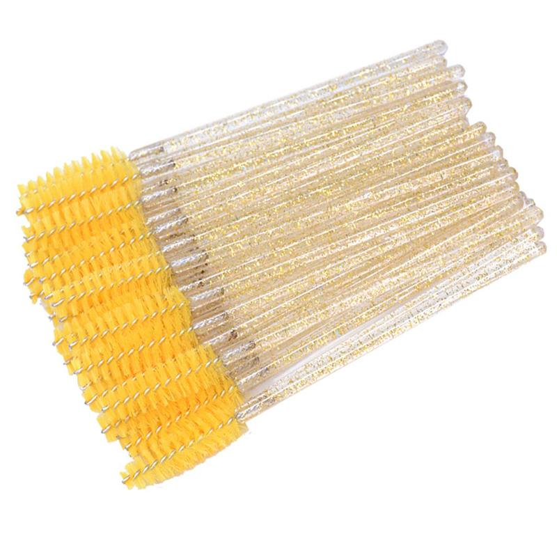 Christmas Disposable Eyelash & Eyebrow Brush, 50pcs Glitter Design Eyelashes Brushes Comb, Makeup Brushes, Professional Makeup Tools for Women, Gift Ideas for Women