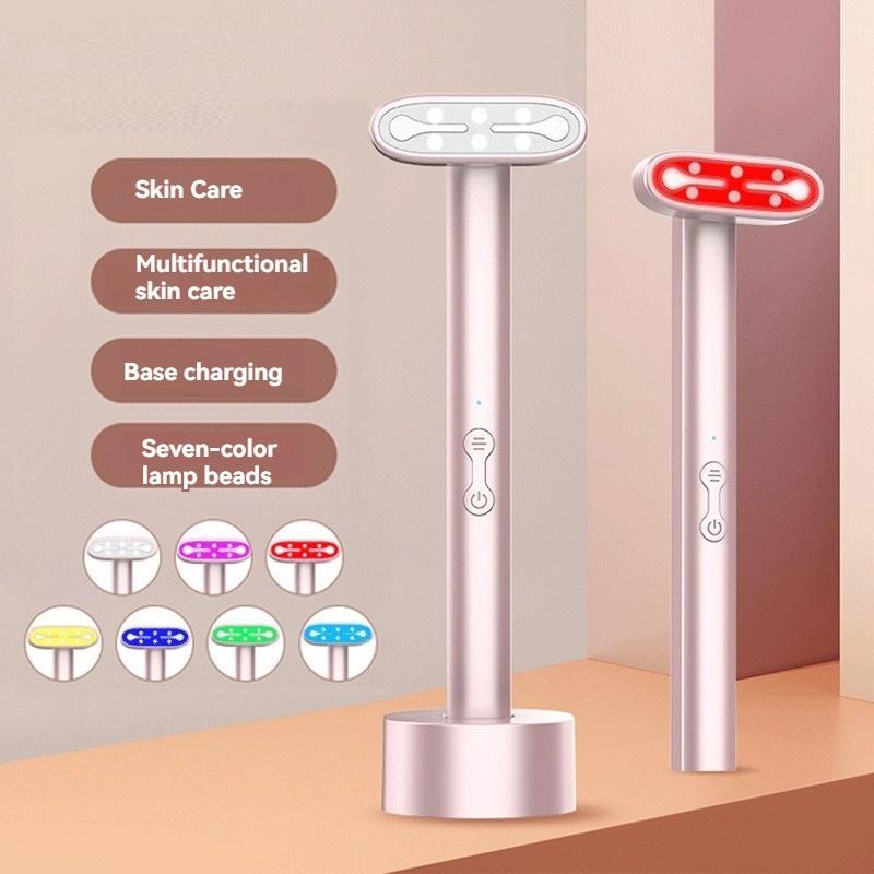 Portable Electric Facial Massage Stick, 7 Modes Massage Machine, Professional Facial Beauty Instrument for Women