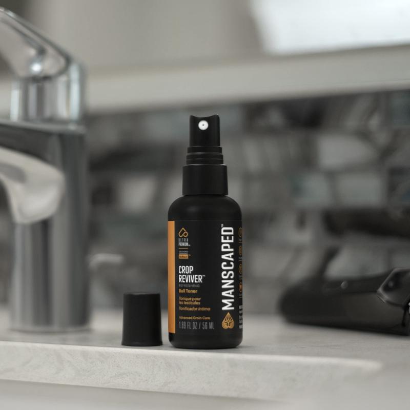 MANSCAPED® Crop Essentials, Male Care Hygiene Bundle, Includes Refined® Body Wash, Crop Preserver® Moisturizing Ball Deodorant, Crop Reviver® Toner and Disposable Shaving Magic Mat®