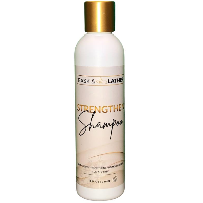 Strengthening Shampoo -  All-Natural for Gentle Cleansing and Optimal Hydration - With Castor Oil, Honey, and Shea Butter - Good for All Hair Types - 8 FL Oz