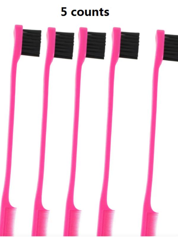 Double-sided  Edge & Back Brushing (5pcs), Hair Styling Brush, Professional Hair Styling Tool for Women & Girls