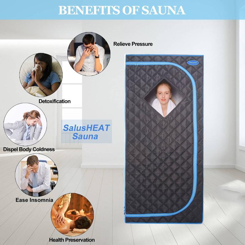 Portable Infrared Sauna for Home Spa | Full Size 1 Person Sauna | Full Size Far Infrared Sauna Tent | with Heating Foot Pad, Portable Chair