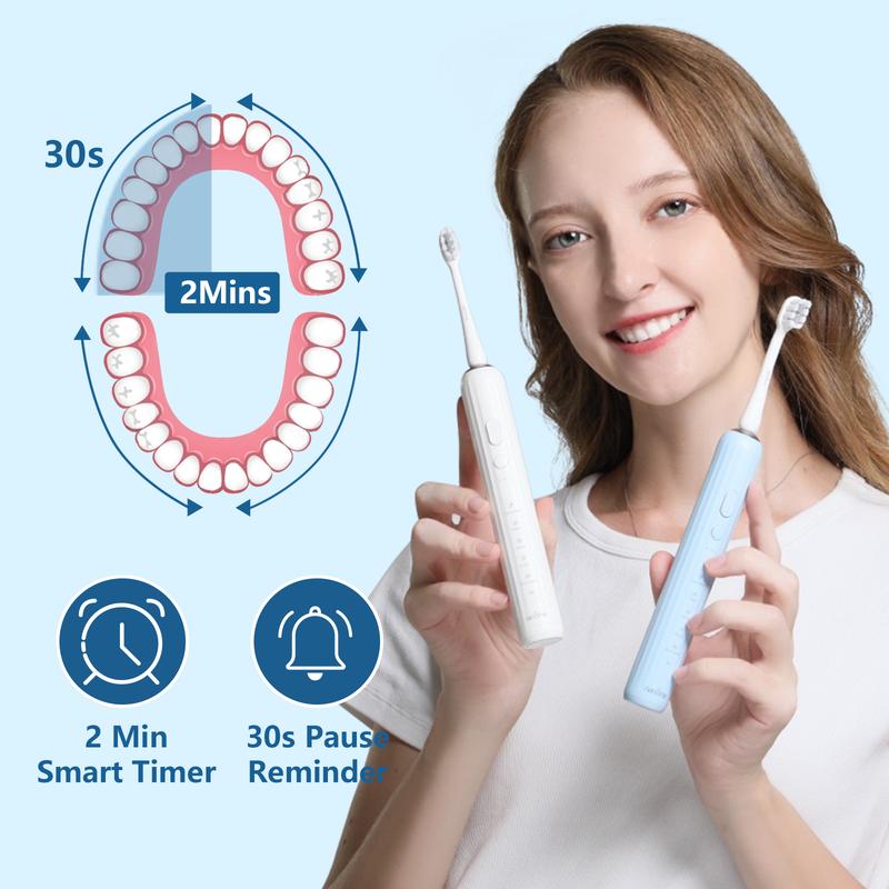 Electric Toothbrush for Adults, Sonic Toothbrush with 3 Intensity Levels & 5 Modes, One Charge for 360 Days, Rechargeable Electric Toothbrush with 12 Toothbrush Heads & 41,000 VPM Deep Clean Daily Oral