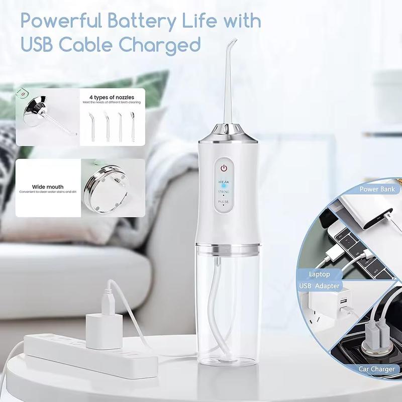 Portable Rechargeable Water Flosser, 3 Modes, IPX7 Waterproof, Ideal for Travel & Daily Use