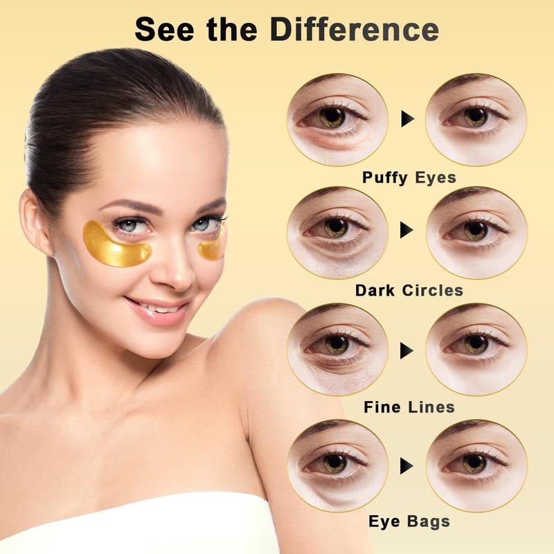 [HOT] 24k Gold Hydrating Eye Patch, under Eye Moisturizer Masks, Comfort & Hydrate Eye Skin, Ordinary Skincare Product