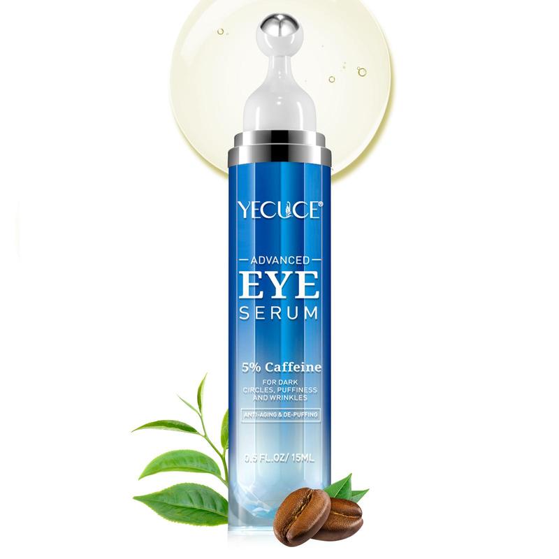15ml Eye Serum, 1 Box 360° Stainless Steel Ball Design Eye Serum, Deep Hydration Moisturizing Eye Serum, Eye Care Product for Women & Men