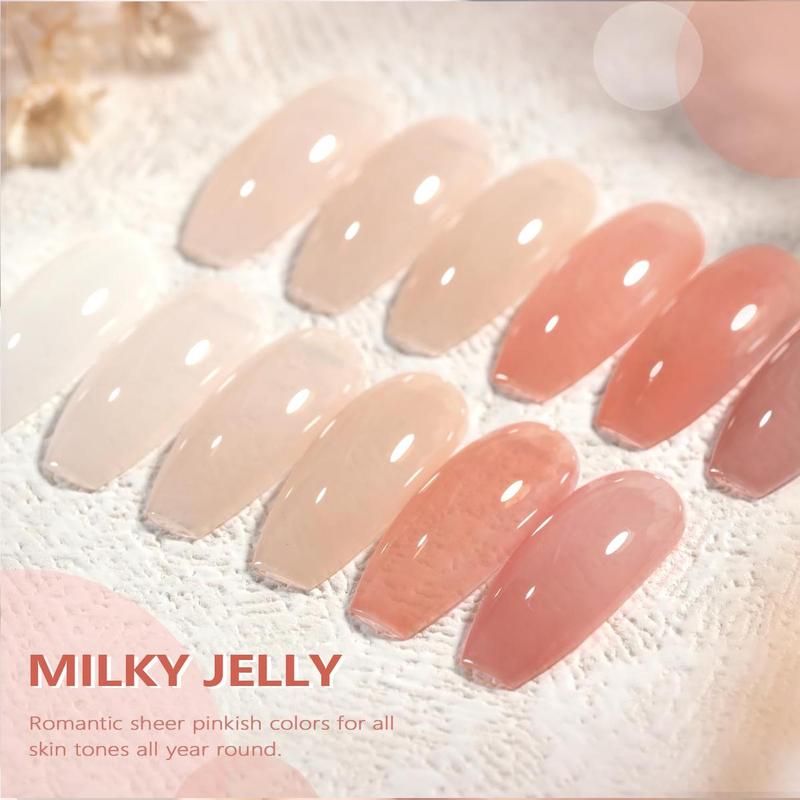 6 Color Gel Nail Polish Set, 6 Counts Soak Off Nail Polish Kit, Nude Pink Nail Polish, Spring Summer Nail Polish, Manicure Set, Gifts for Girls Women