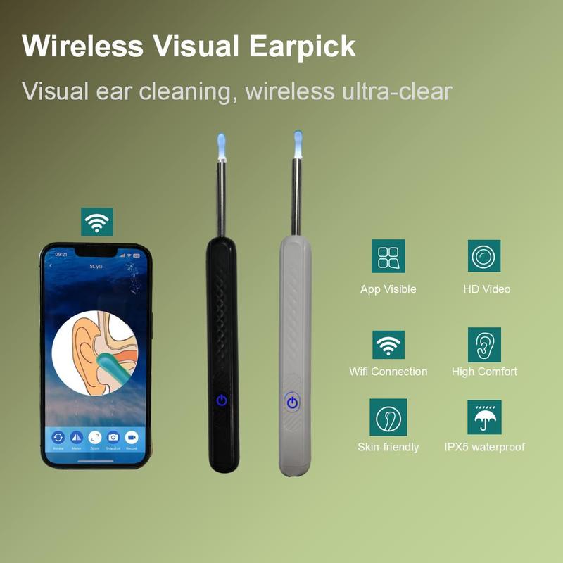 Rechargeable Ear Wax Cleaner with Camera, 360° Angle Of View Ear Cleaning Tool, Ear Wax Removal Tool, Ear Cleaning Kit for Home Use, Christmas Gift