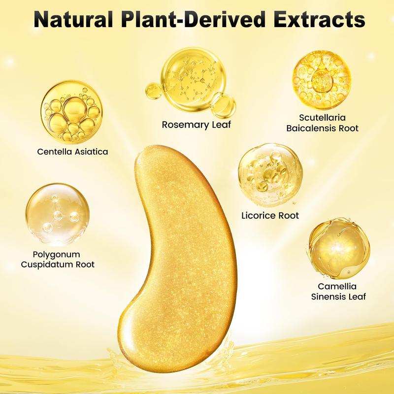 [HOT] 24k Gold Hydrating Eye Patch, under Eye Moisturizer Masks, Comfort & Hydrate Eye Skin, Ordinary Skincare Product