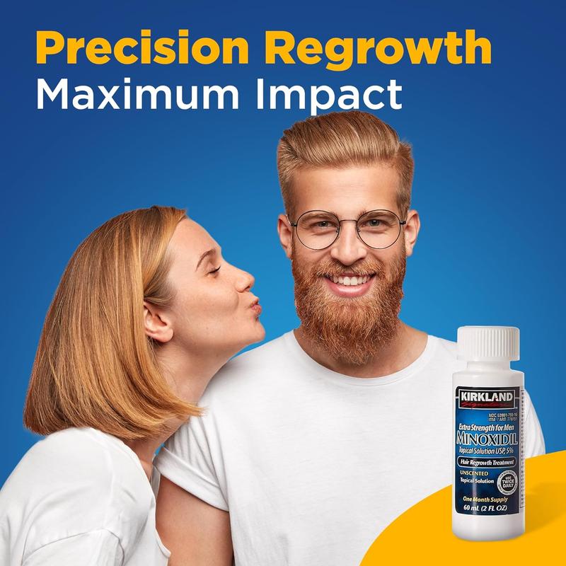 Kirkland Signature Minoxidil 5% Topical Solution for Men - 6 Month Supply (6 x 2 Fl Oz), Hair Regrowth Treatment with Dropper