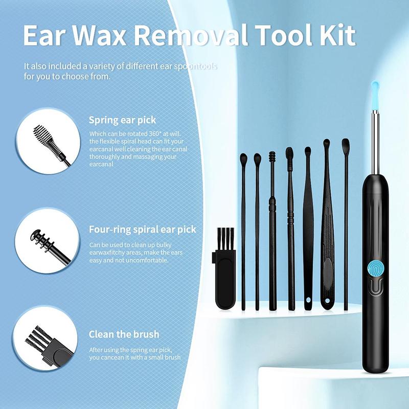 Wireless Earwax Removal Kit, 1 Box Earwax Cleaner with Camera & Accessories, Waterproof Endoscope Ear Cleaning Kit for Home & Travel, Christmas Gift