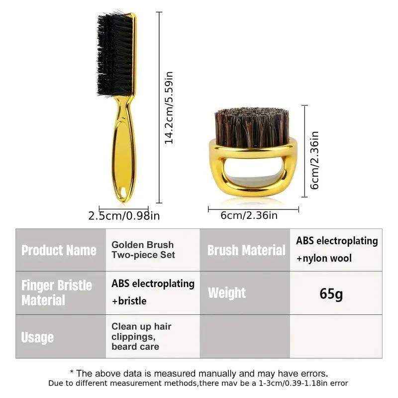 Professional Hair Clipper Brush, Retro Oil Head Brush, Carving Hair Clipper Mane Ring Brush, Beard Brush, Manual Shaving Accessories for Men